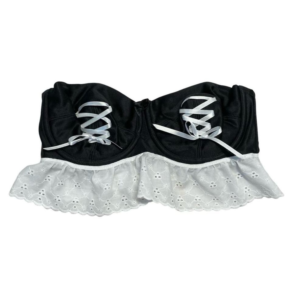 Coquette upcycled strapless bra top